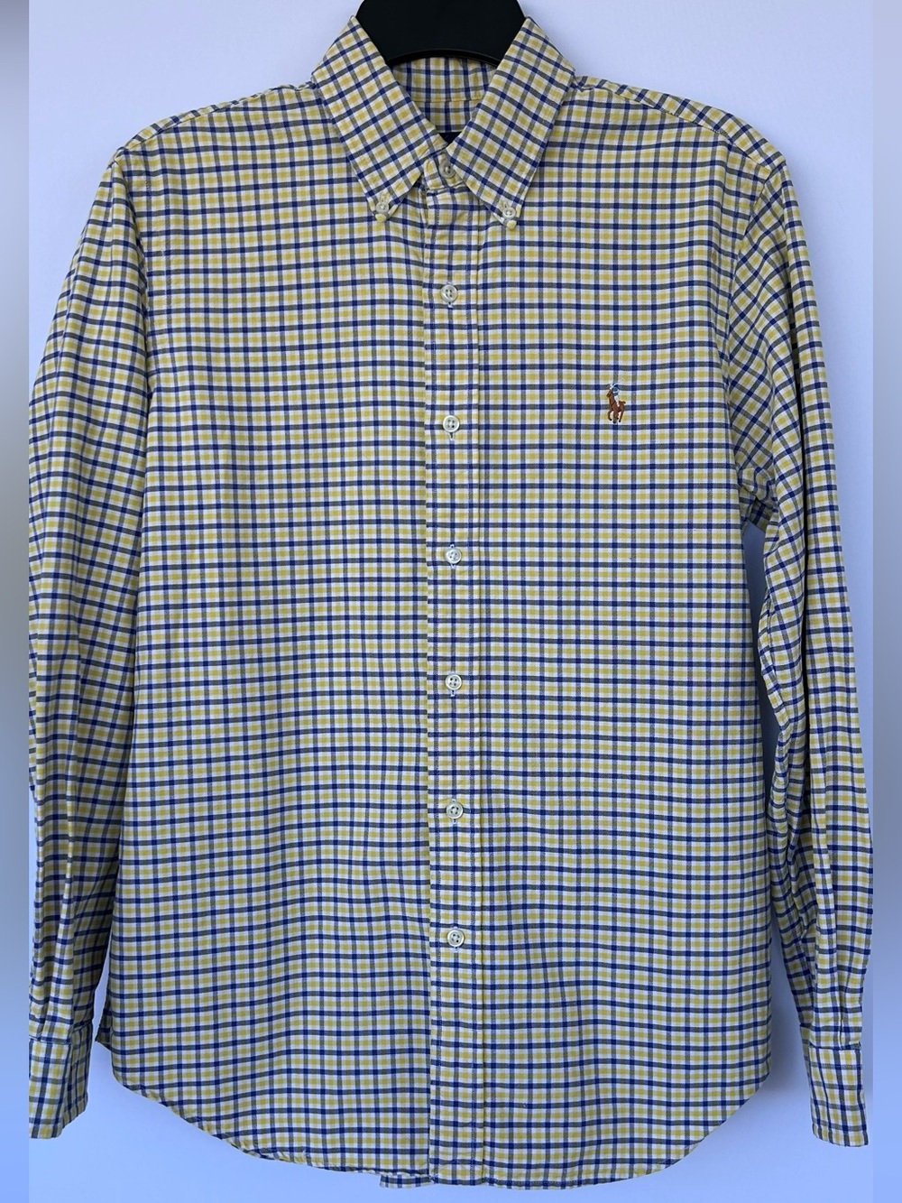 Ralph Lauren Men’s Tattersall Plaid Oxford Button Down Shirt Size Medium